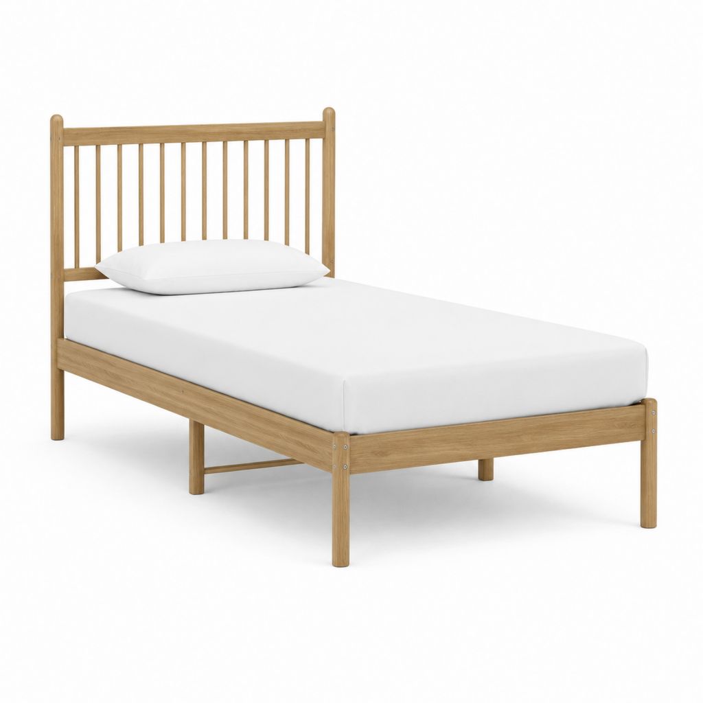 Einzelbett Bettgestell eichefarben Massivholz Kiefer rechteckig 90 x 200 cm