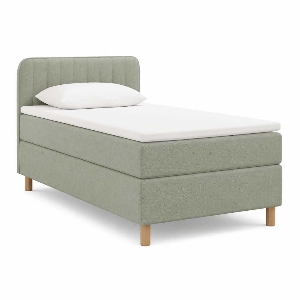 Polsterbett Einzelbett Hellgrün Polyester rechteckig 90 x 200 cm