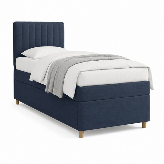 Polsterbett Einzelbett Dunkelblau Polyester Rechteckig 90 x 200 cm