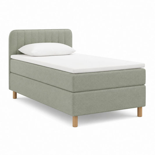 Polsterbett Einzelbett Hellgrün Polyester rechteckig 90 x 200 cm