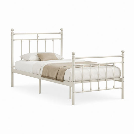 Metallbett Bettgestell Weiß pulverbeschichteter Stahl 90 x 200 cm