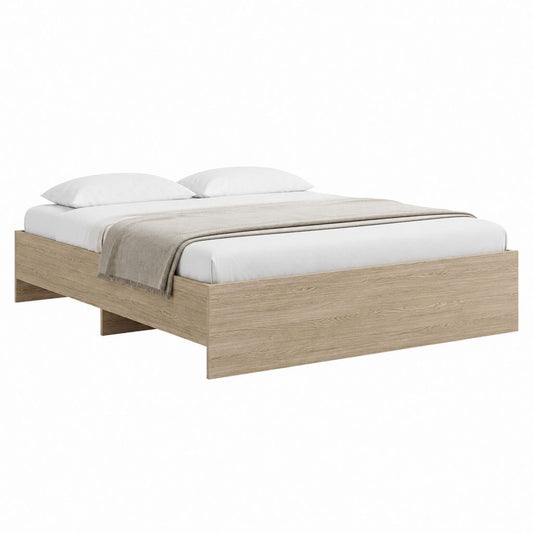 Doppelbett Bettgestell Eiche hell Spanplatte rechteckig 160 x 200 cm
