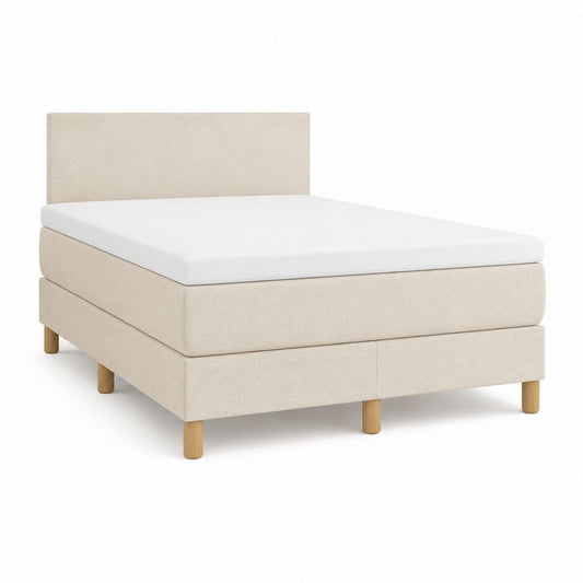 Boxspringbett Doppelbett Beige Polyester Rechteckig 180 x 200 cm mit Matratze